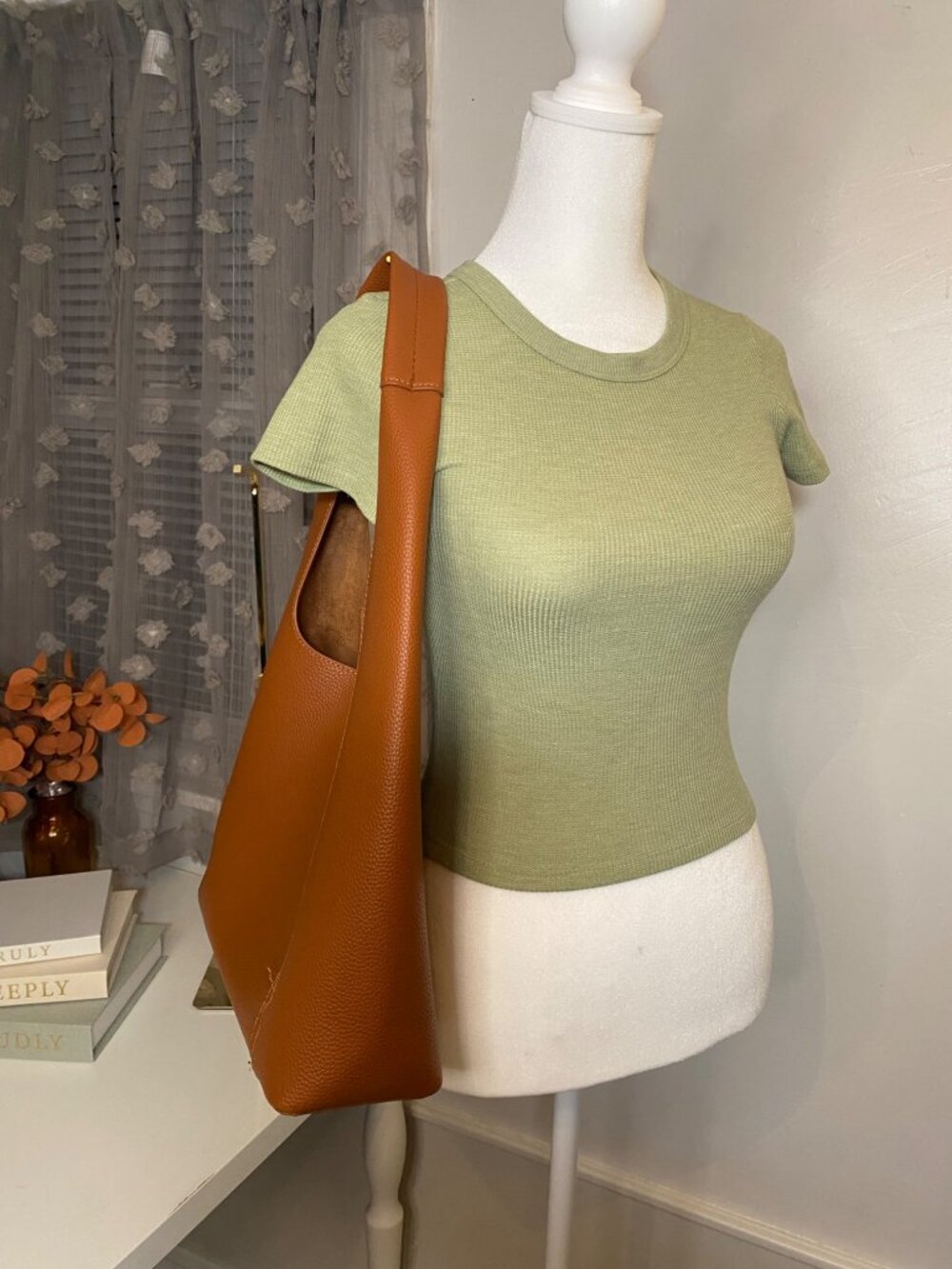 American Eagle Soft & Sexy Sage Green Ribbed Tee XS